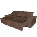 Ver imagem 2 de Sofá Euro Retrátil Reclinável 220cm Veludo Light Café