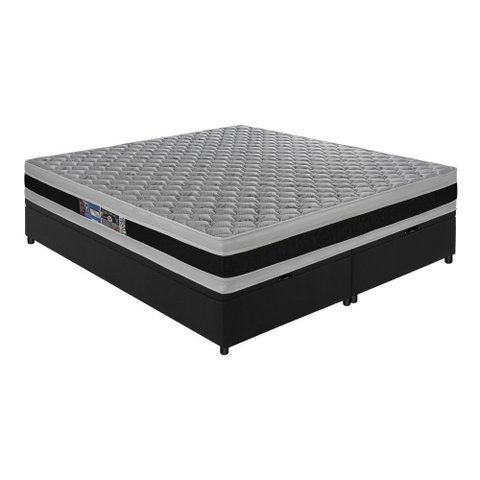 Cama Box Baú Queen Espuma D45 Black e White Air Castor