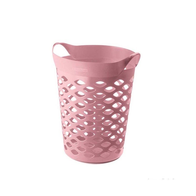 Cesto organizador circular 44L plástico rosa quartz Sanremo - 1