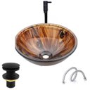 Ver imagem 1 de Kit Cuba 29cm Amadeirada+torneira+engate 40cm +valvula 7/8