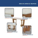 Ver imagem 3 de Mesa de Jantar Liz 180x90cm Vidro 25mm Cinamomo Off White com Kit 6 Cadeiras Veludo Palha -Valdemóve
