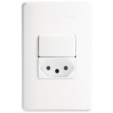 Interruptor Paralelo + Tomada 2P + T 10A 250V 4x2 Zeffia - 680114 - PIAL INTER.PARALELO+TOMADA 2P+T 