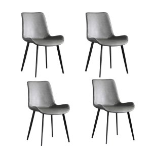 Kit Cadeira de Jantar Basic 4 Unidades White Arrow Cinza