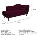 Ver imagem 5 de Diva Recamier Diana 185cm Lado Esquerdo Suede - Doce Sonho Móveis