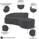 Ver imagem 3 de Sofá Living 4 Lugares 300cm Braço Esquerdo Mozart D06 Veludo Cinza - Mpozenato