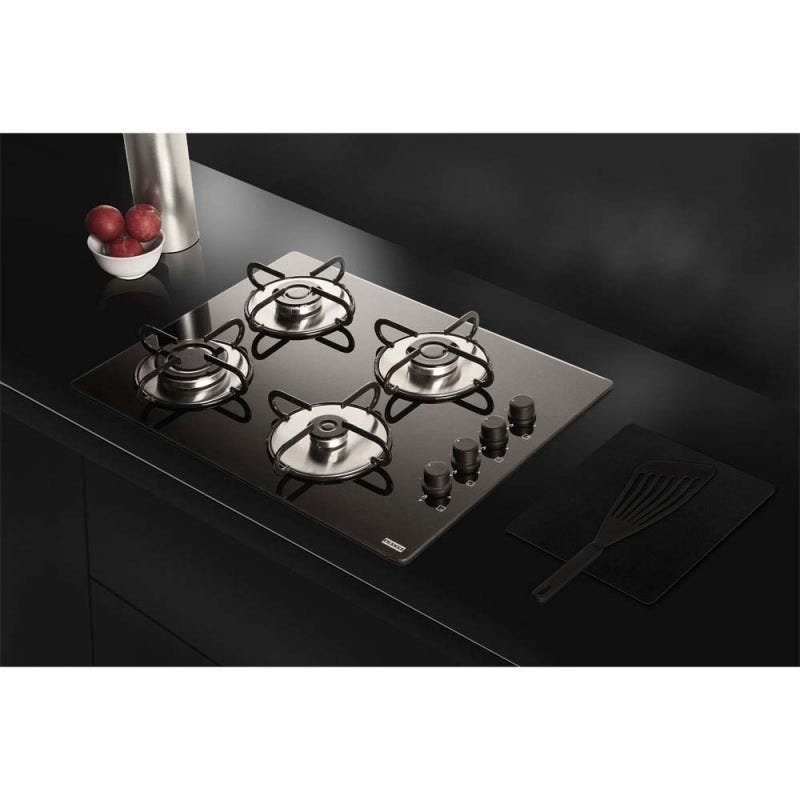 Cooktop Glass 60 G 4 Bocas Vidro Preto 11031 Franke MadeiraMadeira