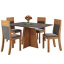 Ver imagem 2 de Mesa de Jantar 4 Lugares Vivere Mel/Cinza/Grafite - Viero Móveis