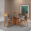 Ver imagem 1 de Mesa de Jantar 4 Lugares Vivere Mel/Cinza/Grafite - Viero Móveis