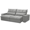Ver imagem 6 de Sofá Retrátil Reclinável para Sala 3 Lugares 210cm Asaph F04 Veludo Cinza Claro - Lyam Decor