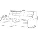 Ver imagem 4 de Sofá Retrátil Reclinável para Sala 3 Lugares 210cm Asaph F04 Veludo Cinza Claro - Lyam Decor