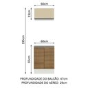 Ver imagem 4 de Kit Armário de Cozinha 60 cm 100% MDF 2 Portas e 1 Suspensa Com Tampo Branco/Rustic/Crema Smart Madesa