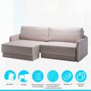 Ver imagem 5 de Sofá Retrátil Reclinável 3 Lugares 180 Cm Braço Fino Mola D28 Madrid Linho Off White - NS