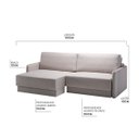 Ver imagem 4 de Sofá Retrátil Reclinável 3 Lugares 180 Cm Braço Fino Mola D28 Madrid Linho Off White - NS