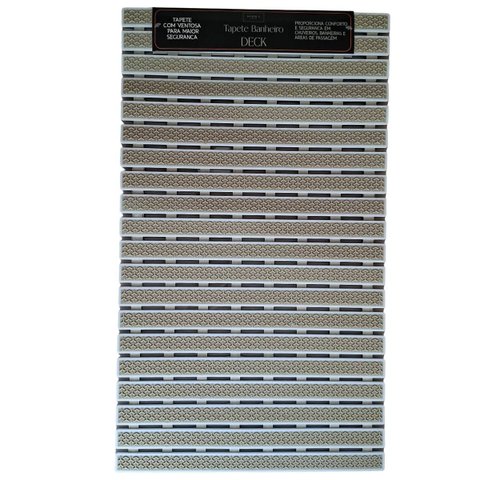 Tapete Antiderrapante com Ventosa Box Banheiro Deck:deck Bege/0,40x0,70m