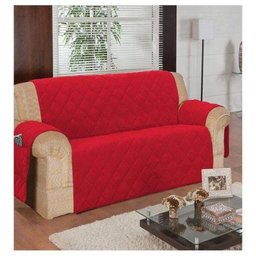 Protetor de Sofá Avulso para 3 Lugares Face Única Santos - Vermelho - 1 Protetor de Sofá Avulso para 3 Lugares Face Única Santos - Vermelho - 1
