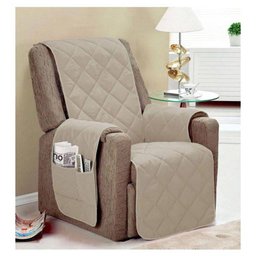 Protetor de Poltrona Avulso de 1 Lugar Santos Face Única - Bege - 2 Protetor de Poltrona Avulso de 1 Lugar Santos Face Única - Bege - 2