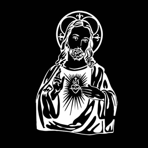 Adesivo Cristão Jesus Evangélico Coração:branco