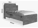 Ver imagem 2 de Cama Tamires Solteiro 0.88cm Branco com Capitonê Bege - Cambel