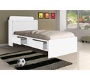 Ver imagem 1 de Cama Tamires Solteiro 0.88cm Branco com Capitonê Bege - Cambel