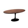 Mesa Saarinen Oval Base Preta Tampo Nogueira - 4