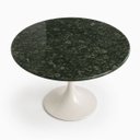 Ver imagem 2 de Mesa de Jantar Saarinen Redonda 80 cm Tampo Mármore Verde Guatemala Base Laca Branca