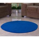 Ver imagem 2 de Tapete Redondo Liso para Quarto e Sala Tecido de Pelúcia 1,10M - Azul Royal