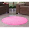 Tapete Redondo Liso para Quarto e Sala Tecido de Pelúcia 1,10M - Rosa - 2