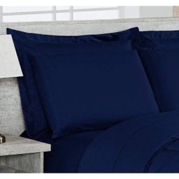 Kit Edredom Dupla Face Casal Padrão Confortable + Jogo de Lençol - 06 Peças - Marinho - 5