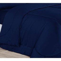Kit Edredom Dupla Face Casal Padrão Confortable + Jogo de Lençol - 06 Peças - Marinho - 4