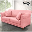 Ver imagem 2 de Sofá 2 Lugares Pé de Madeira Julieta 160 Cm Veludo Rosa S04 - D'Rossi