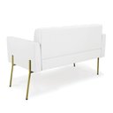 Ver imagem 4 de Sofá Namoradeira 2 Lugares Base Pé de Ferro Dourado Elisa Corino Branco D03 - D'Rossi