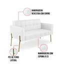 Ver imagem 3 de Sofá Namoradeira 2 Lugares Base Pé de Ferro Dourado Elisa Corino Branco D03 - D'Rossi