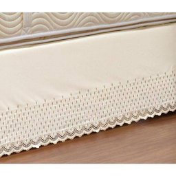 Saia Box para Cama de Casal Queen Probox de Laise Tecido Misto - Palha - 3 Saia Box para Cama de Casal Queen Probox de Laise Tecido Misto - Palha - 3