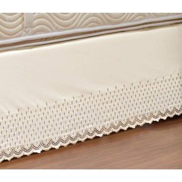 Saia Box para Cama de Casal Queen Probox de Laise Tecido Misto - Palha - 6 Saia Box para Cama de Casal Queen Probox de Laise Tecido Misto - Palha - 6