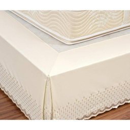 Saia Box para Cama de Casal Queen Probox de Laise Tecido Misto - Palha - 5 Saia Box para Cama de Casal Queen Probox de Laise Tecido Misto - Palha - 5