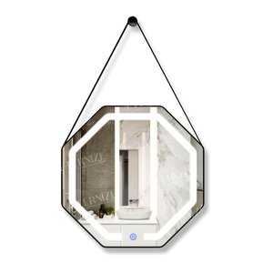 Espelho Adnet Ocotogonal Luminação Led Frio Elegante Moderno