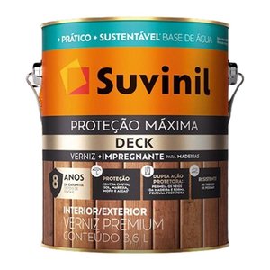 Verniz Proteção Máxima Deck Brilhante Natural 3,6 Litros - 50739520 - Suvinil Verniz Proteção Máxima