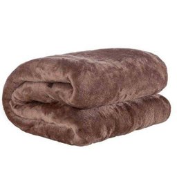 Cobertor Casal Queen Manta de Microfilha (Toque Aveludado) - Tabaco - 1