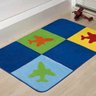 Kit Tapete 120cm x 74cm Infantil Avião Bebê Quarto Sala Menino Menina Colorido Azul Royal - 2