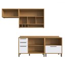 Ver imagem 3 de Armário de Cozinha Modulada com Balcão e Tampo 6 Portas 4 Gavetas Ágata 100% Mdf Vidro Reflecta Amên