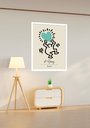 Ver imagem 1 de Quadro Decorativo Keith Haring Love Verde - 70x50cm:moldura Branca