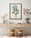 Ver imagem 2 de Quadro Decorativo Keith Haring Love Verde - 70x50cm:moldura Branca