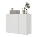 Ver imagem 1 de Gabinete Banheiro 3 Portas Suspenso 90cm Multimóveis V5029 Branco