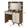 Penteadeira Camarim Luxo Luna com 4 Gavetas e Porta Obejetos Tampo de Vidro com Led Malbec/off White - 3