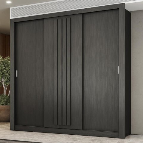 Guarda-roupa Casal 3 Portas Doha Carraro Ripado