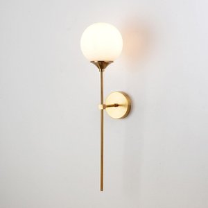 Arandela Luminária de parede de vidro moderna, luminária criativa dourada, redonda, nórdica, para de