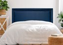 Ver imagem 1 de Cabeceira Queen Reta Luxo 160x60 Courino Azul - Tachas Fumê