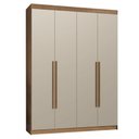 Ver imagem 2 de Guarda-Roupa Solteiro 4 Portas Batentes Rustic/Crema/Rustic Saturno Madesa