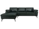 Ver imagem 1 de Sofá de Couro Asti 3 Lugares com Chaise Esquerda Green Bicolor - Mempra Design
