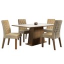 Ver imagem 2 de Conjunto Sala de Jantar Madesa Ingrid Mesa Tampo de Madeira com 4 Cadeiras - Rustic/branco/imperial